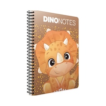 Gıpta Dıno Notes Spiralli Karton Kapak Defter A4 80 Çizgili Çok Renkli