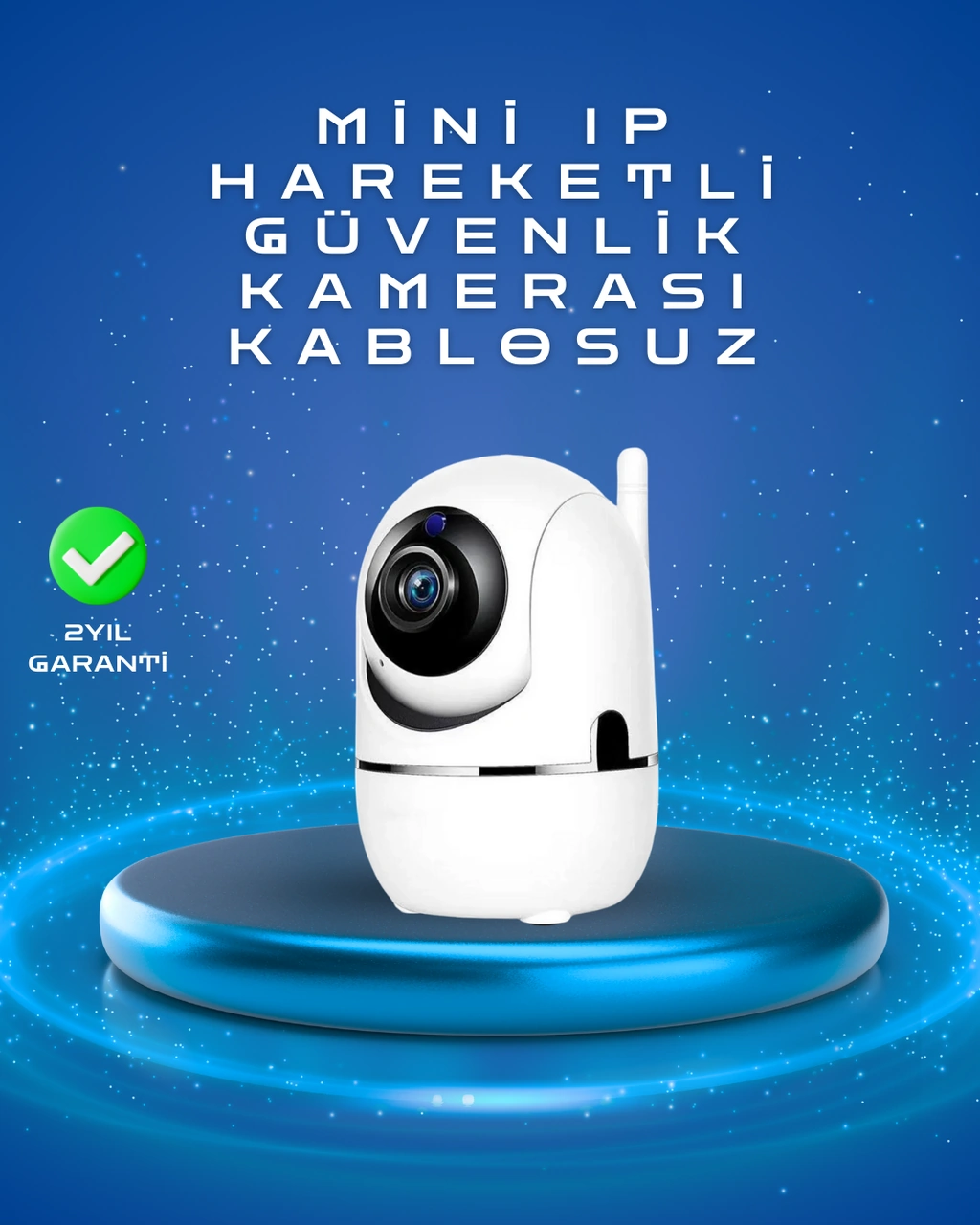 Full Hd 1080p Kablosuz Pan & Tilt Güvenlik Kamerası Hareket Takipli Ve İki Yönlü Sesli .