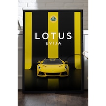 Lotus Evija Siyah Ahşap Çerçeveli Poster, Dekoratif Araba Duvar Tablosu