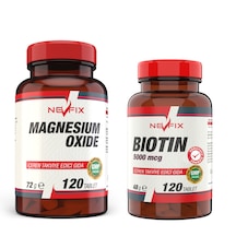Nevfix Magnezyum 250 MG 120 Tablet Biotin 5000 Mcg 120 Tablet