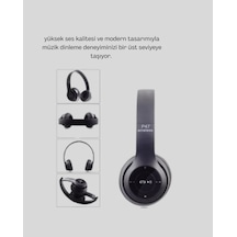 Bluetooth Kablosuz Kulaklık Extra Bass, Tf Kart, Mikrofonlu, Ayarlanabilir Ergonomik Tasarım
