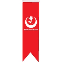 Masa Üstü Kırlangıç Bbp Bayrağı - 8X30Cm Çift Taraflı Saten Kumaş