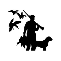 12.8 Cm Ördek Avcılık Köpek Araba Çıkartma Sticker