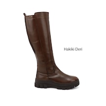 Gönderi(R) Gönderir Kadın Kahve Antik Fermuarlı Kauçuk Taban Hakiki Deri Çizme Gkzc13447521 Kahverengi