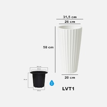 Lilyum Vazo Saksı 1 No Beyaz