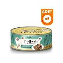 Reflex Plus Delizzia Sos İçinde Parça Etli Somonlu Ve Tavuklu Yetişkin Konserve Kedi Maması 85 Gr 6 Adet