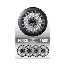 Nissan Micra Almera 14" İnç Uyumlu 4 Adet 1 Takım Gri Siyah Jant Kapağı