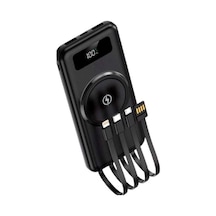 Kablosuz Çoklu Şarj Girişli 10.000 Mah Kablolu Powerbank Taşınabilir