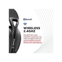 Crack H11 Siyah Wireless 2.4g+ Bluetooth Mikrofonlu Oyuncu Kulaklığı