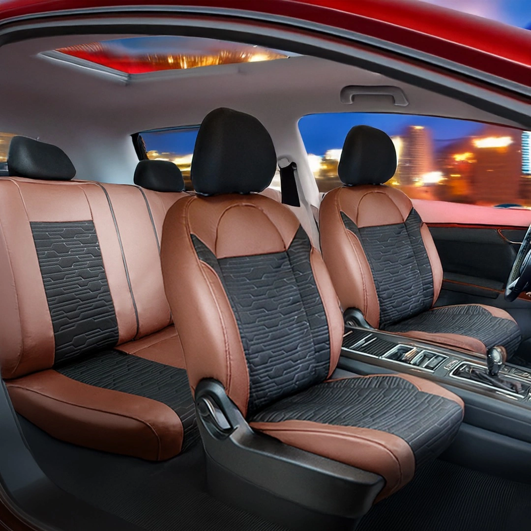 Ford E S C O R T Yarı Deri Oto Koltuk Kılıfı Ön Arka Set Kahve Siyah Scr