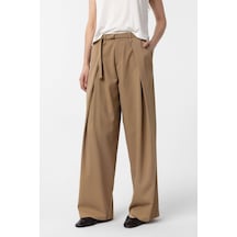 Antioch Kemerli Pilili Kadın Pantolon Camel