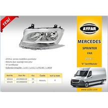 Ayfar Far Motorlu Sağ Mercedes Sprinter 2018-
