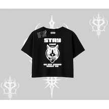 Tarzsokak Cuteness Overload Kedi Baskılı Kayık Yaka Tshirt Gri