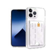 Apple iPhone  Uyumlu- 14 Pro Max Kılıf Kart Şeffaf Silikon - Şeffaf