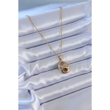 316l Çelik Gold Renk Zirkon Taşlı Kadın Kolye - Tj-bko7635 Çok renkli