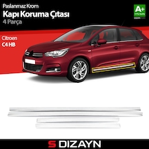 S-Dizayn Citroen C4 Hb Kapı Koruma Çıtası Krom 2010-2020