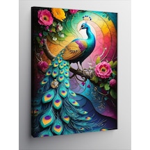 Kanvas Tablo Daldaki Tavus Kuşu 70cmx100cm