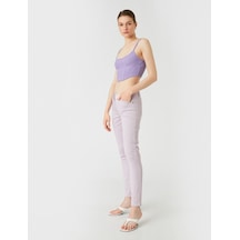 Koton Dar Paça Pantolon Cepli Lila 4yak48506ow