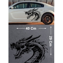Ejderha Dragon Sticker - Araba Oto Motosiklet Cam Karavan Araç Sticker - 00236 40x29 Cm