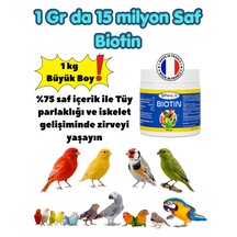 1 Kg Büyük Boy Biotin %75 Saf Biotin 15 Milyon Güç - Kuşlar İçin Tüy, Deri Ve Gaga Bakım Vitamini B7