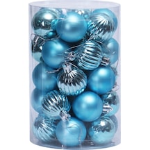 Konesam Mavi Noel Topu Seti 4cm - 34 Adet Polistiren Ağaç Dekorasyonu