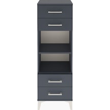 Arges Dolap 2 Raflı 4 Çekmeceli 44x30x134 Antrasit-antrasit Antrasit
