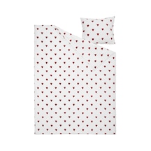 Ikea Barndrom Tek Kişilik Nevresim Takımı 150 X 200 Cm Beyaz - Kırmızı