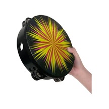 Midex Tf-28bk Çift Sıra 6 Zilli Siyah Derili Tef Tamburin 20.5 Cm