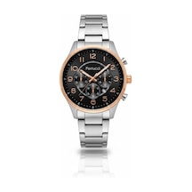 Ferrucci Erkek Kol Saati Altın Ve Gümüş Renk, Siyah Kadran - Şık Metal Kordon, 2 Yıl Garantili Metalik