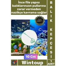Akvaryumkepçesi Profesyonel Kaliteli Dayanıklı İnce Fileli Akvarist Akvaryum Balık Kepçesi 10 Cm