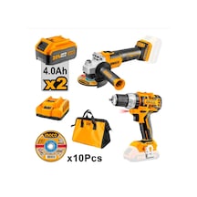 Ingco CKLI6015 Li-ion Akülü 2 'li Kombo Set - Matkap Ve Avuç Taşlama 2 Akülü