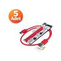 5 Adet - Ver008s Riser Kart - Pcı-ex 1x To 16x Usb 3.0 Ekran Kartı Uzatma Mining Adaptörü