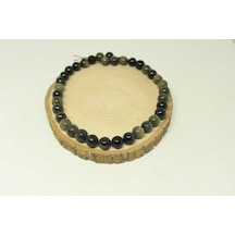 Yasamtohumu Golden & Siyah Obsidyen Taşı Yarım Dizi 11-12.5 MM 18 CM Çok Renkli