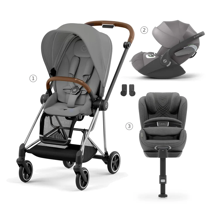Mios & Cloud T & Anoris T Plus Travel Sistem Chrome Brown Grey