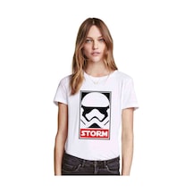 Storm Baskılı Beyaz Kadın Tshirt (534305211)