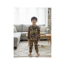 Esila Kids Erkek Çocuk Pijama Takımı Baskılı Uzun Kollu Takım 3-7 Yaş Yeşil