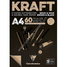 Kraft & Siyah Çift Taraflı A4 90 G 60 Sayfa