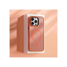 Apple İphone 14 Pro Max Uyumlu Kılıf Aura M-safe Silikon Kılıf Turuncu