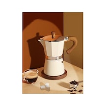 Mokapot 6-cup Coffeehutt Bigg Coffee Italyan Filtre Kahve Makinesi - Alüminyum, Hafif Ve Dayanıklı Bej