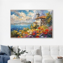 Yağlı Boya Dokulu Tablo Modern İstanbul Manzarası Gümüş Çerçeveli U06024-178989