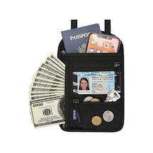 Cbtx Çok Fonksiyonlu Halter Pasaport Çantası Rfıd Engelleme Crossbody Çanta Bilet Belge Koruma Saklama Kılıfı - Siyah