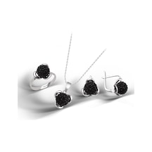 Kuyumcudükkani Avusturya"crystal"taşlı Mini Set -24088-w-blk 13 Beyaz