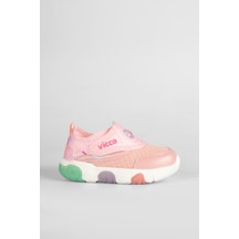 Vicco Sort Işıklı Kız Okul Öncesi Pudra Spor Ayakkabı Pudra