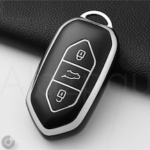 Togg T10x T10f Uyumlu Tpu Anahtar Kılıfı Siyah Gümüş