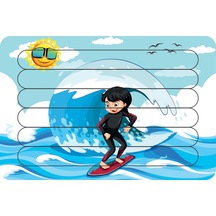 Sörfçü Kız Çubuk Ahşap Çocuk Puzzle Yapboz
