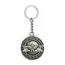 Guns N' Roses Yuvarlak Figürlü Metal Anahtarlık Rock Metal Unisex Aksesuar