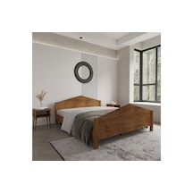 Milano Model Ceviz Renk Çam Ahşap Karyola-99 200 x 200 CM