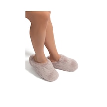 Twigy Stone Kadın Peluş Ev Terliği Pudra 37/41 Pudra