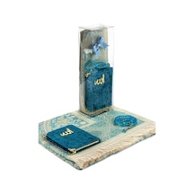 Pvc Kutulu Seccade Seti - Kadife Kaplı Yasin - Seccade - Tesbih - (479778387)