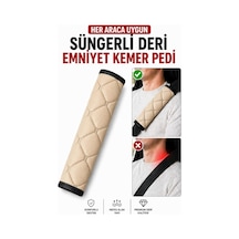 Her Araca Uygun Suni Deri Süngerli Emniyet Kemeri Pedi Bej